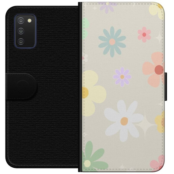 Plånboksfodral till Samsung Galaxy A03s med fejdande blommor