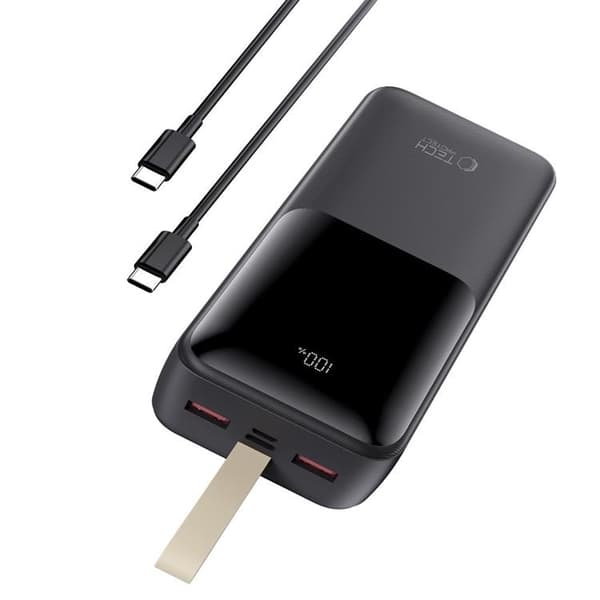 Tech-Protect Powerbank 30000mAh 22.5W - Sort Svart