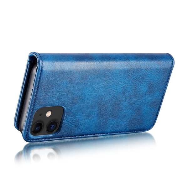 DG.MING iPhone 11 Plånboksfodral i Blått - Stötbeständig Äkta läder Wallet