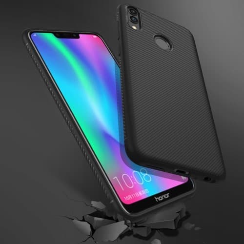Twill Texture Flexicase Cover til Huawei P Smart (2019) / Honor Black