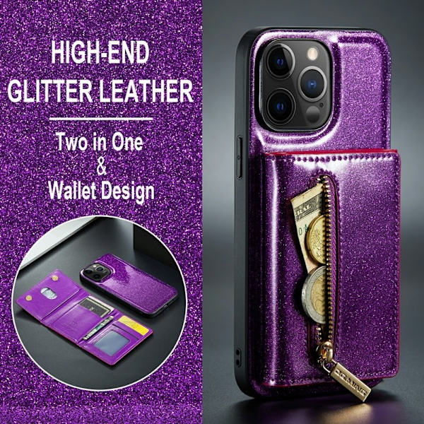 DG.MING M3 Series Mobilskal till iPhone 12 Pro Max Glittery Lila