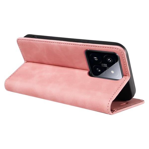 BETOPNICE 003 för Xiaomi 14 Pro Plånboksfodral Konstläder - Rosa