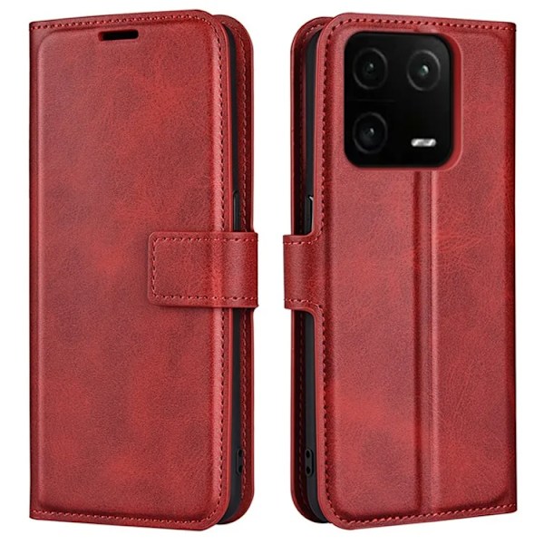 Xiaomi 13 Plånboksfodral Calf Texture Flip - Röd Röd