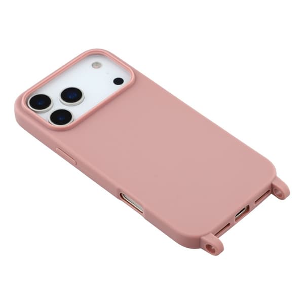 Mobilskal till iPhone 17 Pro TPU med Hål för Rem - Djuprosa Rosa