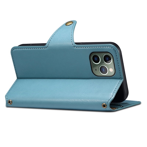 DENIOR iPhone 11 Pro Plånboksfodral Konstläder Blå