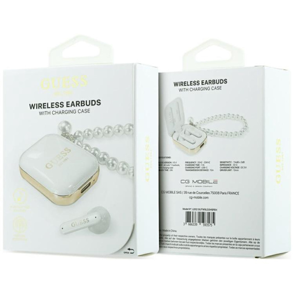 Guess TWS In-Ear Hörlurar Pearl Strap - Vit Vit