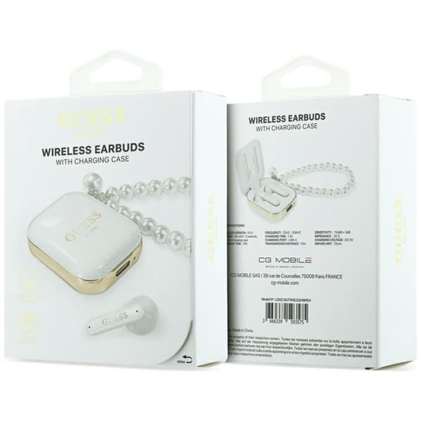 Guess TWS In-Ear Hovedtelefoner Pearl Strap - Hvid Vit