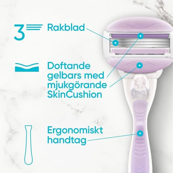Gillette Rakhyvel Comfortglide Breeze + 2st rakblad Lila