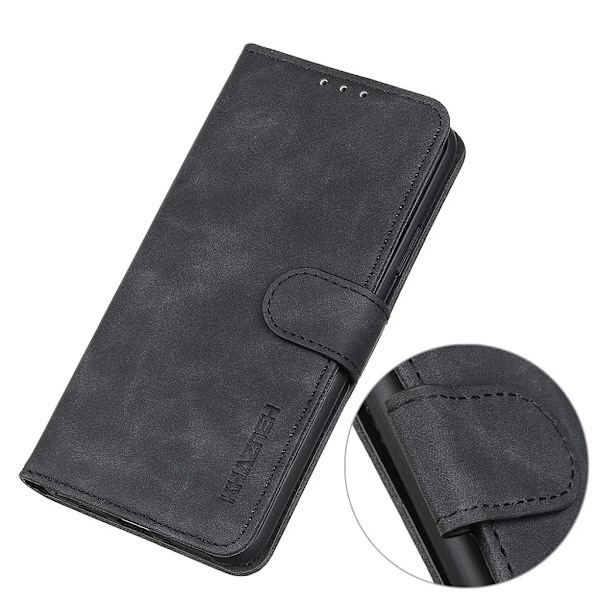 KHAZNEH iPhone 15 Pro Max Plånboksfodral Retro - Svart Svart