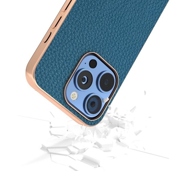 ABEEL Mobilskal till iPhone 16 Pro Star Series Blå Äkta Läder + TPU