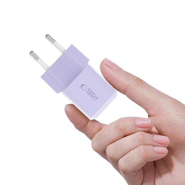 Tech-Protect Vægoplader USB-C 25W - Baby Lilla Lila