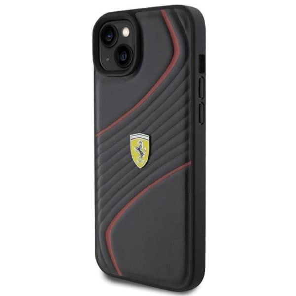 Ferrari iPhone 15 Plus Mobilskal Twist Metal Logo - Svart