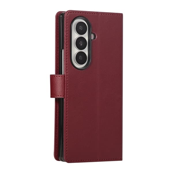 Galaxy Z Fold 7 Plånboksfodral Med Handledsrem - Vinröd Vinröd