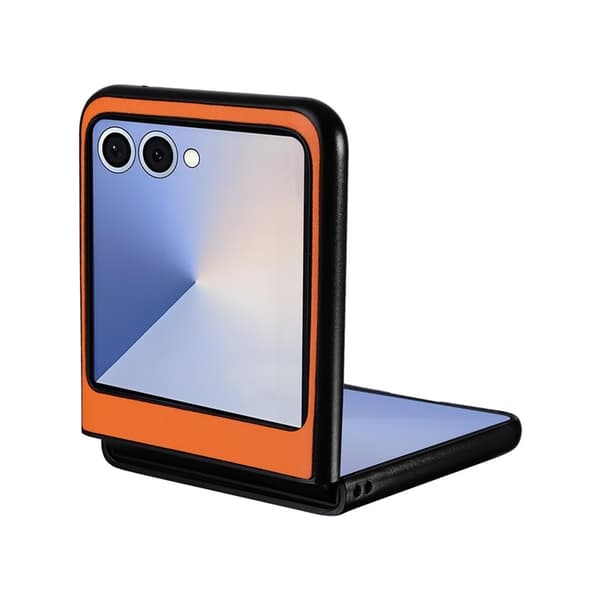 Mobilskal till Galaxy Z Flip7 PU Läder Protective - Orange Orange