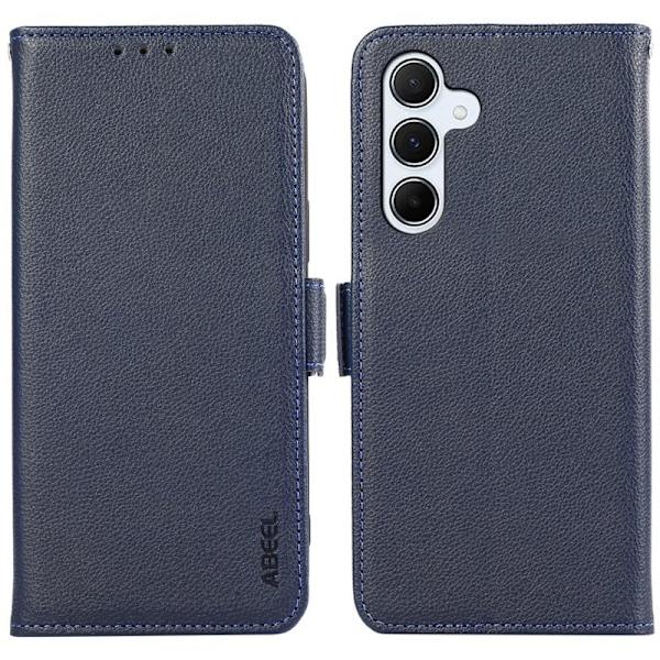 ABEEL Samsung Galaxy S25+/S24+ Plånboksfodral RFID-Skydd Konstläder Blå