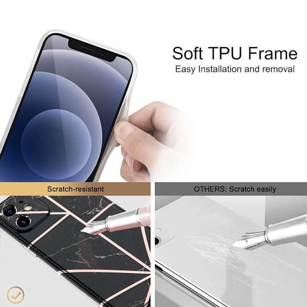 BOOM - Grid iPhone 12 Pro Max Skal - Svart Marmor Svart
