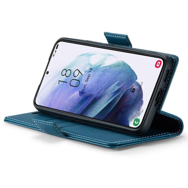 CASEME Plånboksfodral Konstläder för Samsung Galaxy S21 5G - Blå