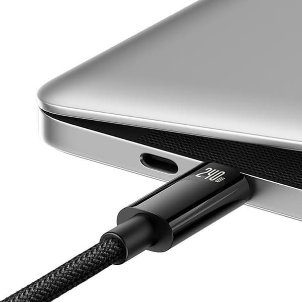 Baseus USB-C till USB-C-kabel 480Mb/s 240W 2m Tungsten Guld - Sv Black
