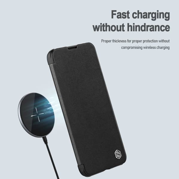NILLKIN Qin Pro Series Mobilskal till iPhone 15 Pro med kortfack Blå