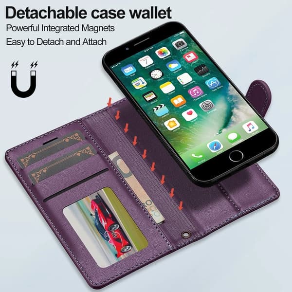 LC.IMEEKE L2 Series iPhone SE (2022) Plånboksfodral Konstläder - Lila