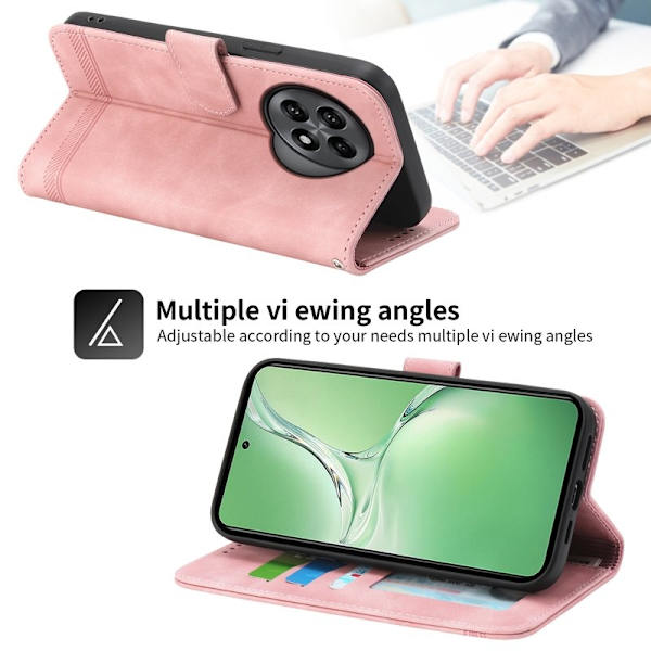 DIERFENG DF-03 Plånboksfodral för OnePlus 13R 5G Konstläder - Rosa
