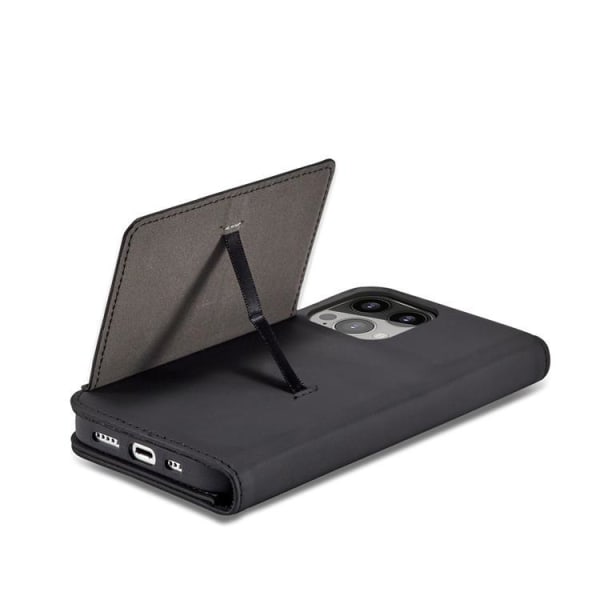 iPhone 12 Plånboksfodral Magnet Stand - Svart