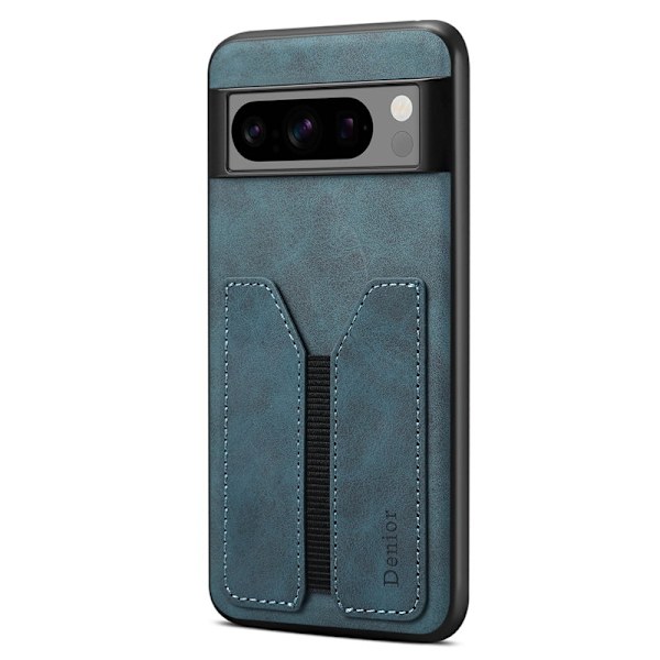 DENIOR Google Pixel 8 Pro Fodral KonstLäder med Kortfack - Blå