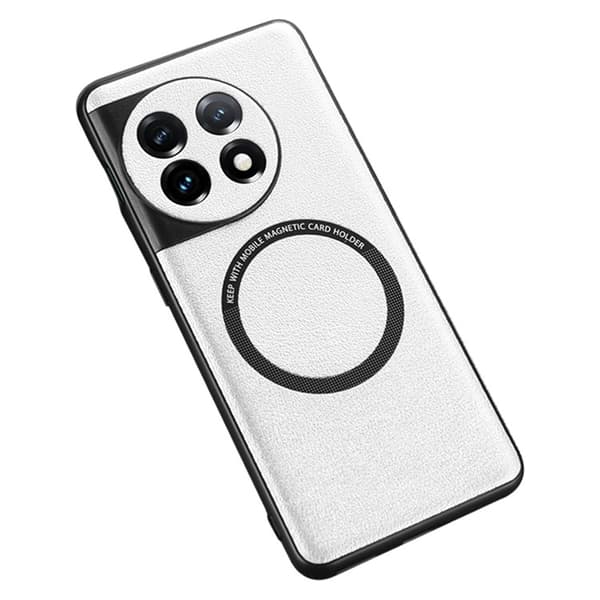 Mobilskal till OnePlus 11 5G Magsafe PU-Läder - Vit Vit