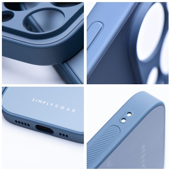 Roar Matte Glass Skal för iPhone 14 blå