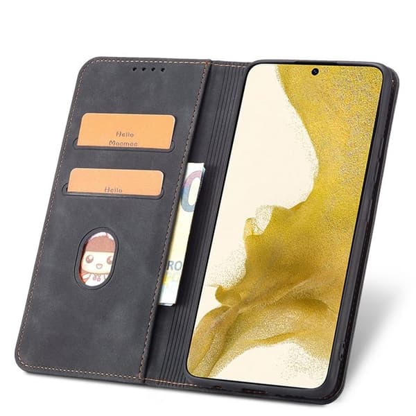 Galaxy S22 Plus Lompakkokotelo Magnet Fancy - Musta Black