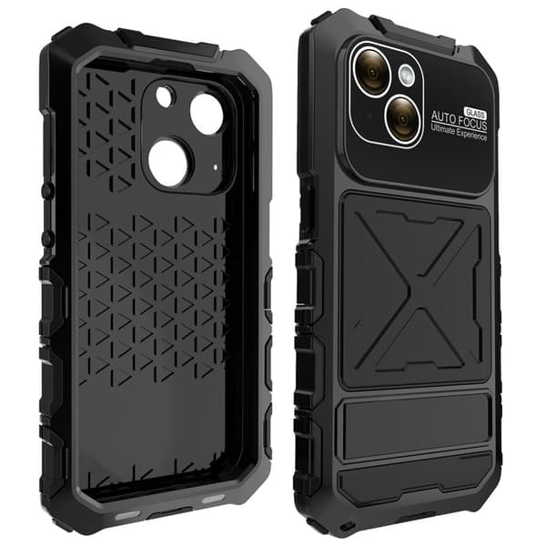 R-JUST Mobilskal till iPhone 15 Plus Shockproof Silikon + Metall Svart