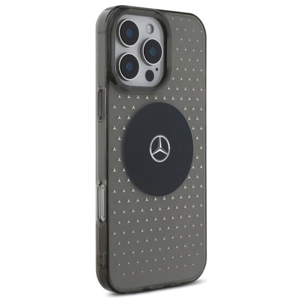 Mercedes telefontaske til iPhone 16 Pro MB Star Pattern - Sort Black