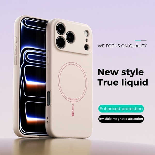 ABEEL Mobilskal till iPhone 17 Pro Max MagSafe Liquid Silicone Beige