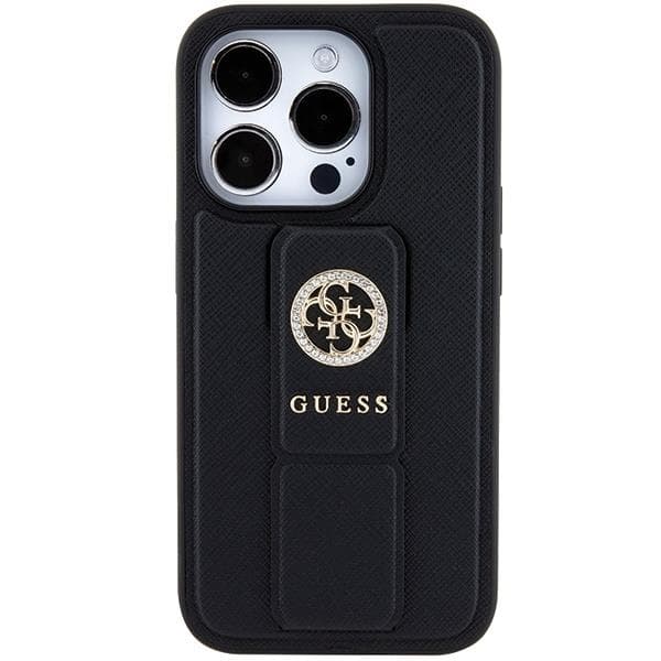 Guess Mobilskal till iPhone 15 Pro Max Grip Stand Saffiano Strass Black