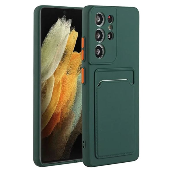 Galaxy S23 Ultra Mobile Case -korttikotelo TPU - Midnight Green