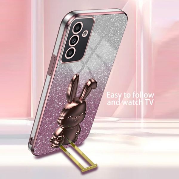 Lovely Rabbit Samsung Galaxy A35 5G Skal Glitter - Rosa