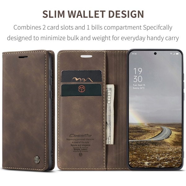 CASEME 013 Case OnePlus 13 Plånboksfodral Konstläder - Kaffe
