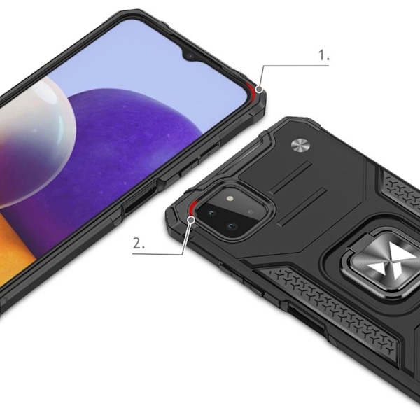 Wozinsky Ring Armor Mobilskal Galaxy A22 - Blå Blå