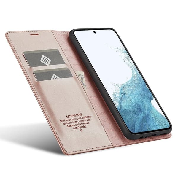 LC.IMEEKE Samsung Galaxy S25+ Plånboksfodral Konstläder - Roséguld