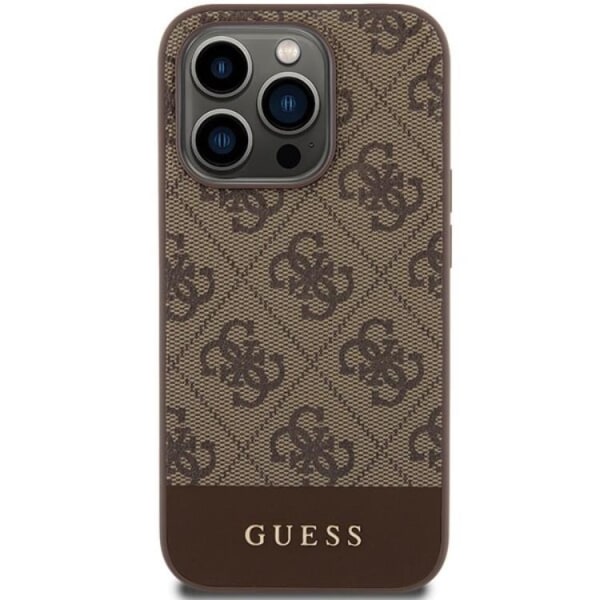 Guess iPhone 15 Pro Max -puhelinkuori 4G Stripe Collection - Ruskea