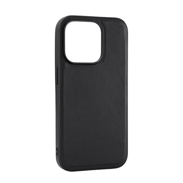 BUFFALO Ægte Læder Telefontaske til iPhone 15 Pro Magsafe Læder - Sort Black