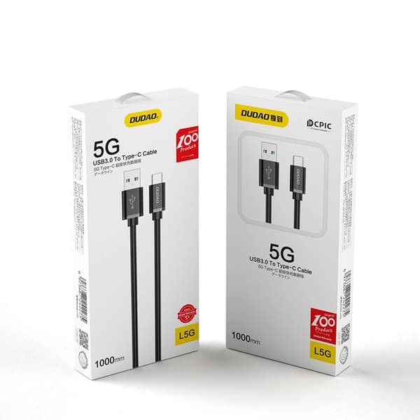 Dudao USB-C till USB-A kabel 1m Super Fast Charge - Svart Black