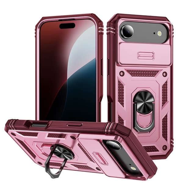 Mobilskal till iPhone Air Slide Camshield Kickstand - Mörkröd Röd