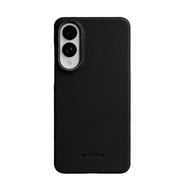 MELKCO Mobilskal till Samsung Galaxy S25 Edge Äkta Läder PC Svart