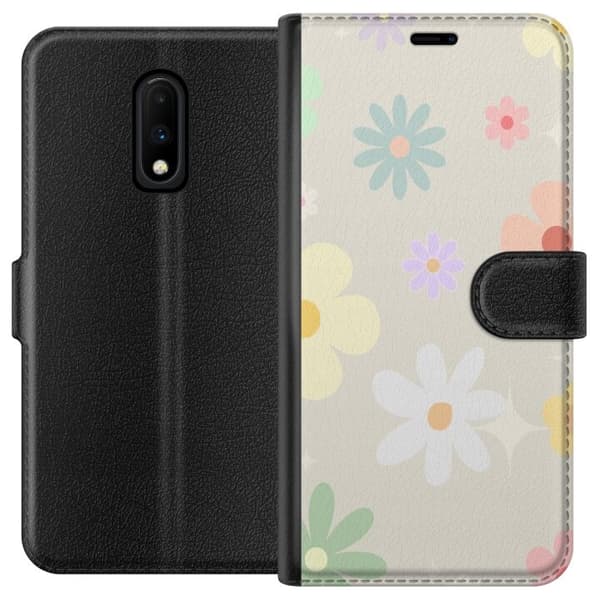 Plånboksfodral till OnePlus 7 med fejdande blommor