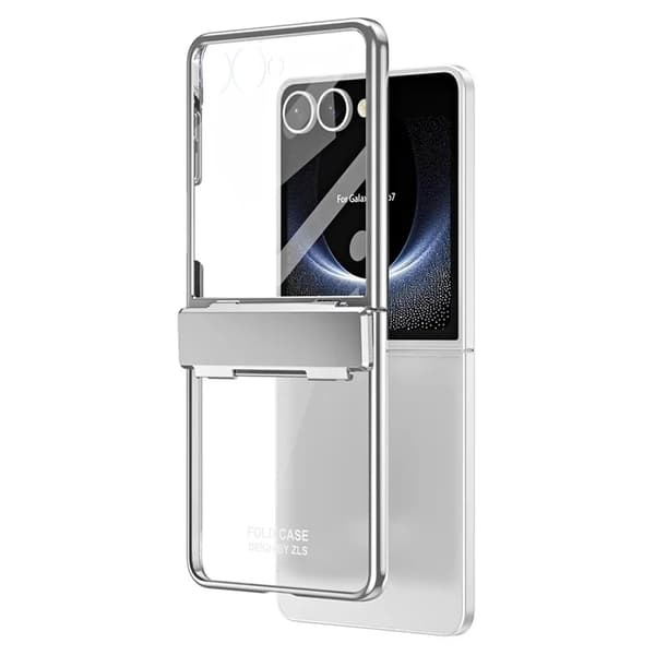 Mobilskal till Galaxy Z Flip7 Electroplating med skärmskydd - Silver Silver