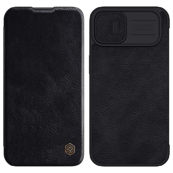Nillkin iPhone 14 Plus Plånboksfodral QinPro Läder - Svart Svart