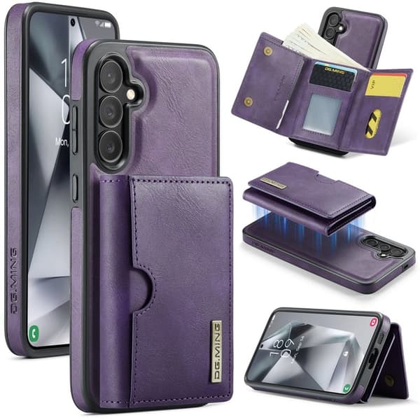 DG.MING M6 Series Plånboksfodral för Samsung Galaxy S25+ Magnetisk Lila