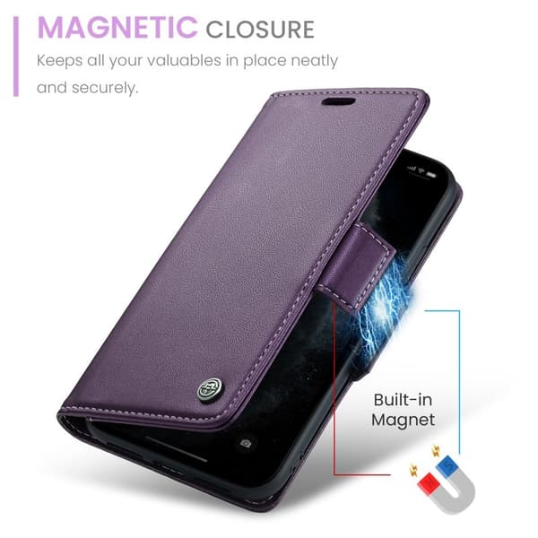 CASEME 023 Stand Leather Konstläder Plånboksfodral för iPhone 11 Pro - Lila