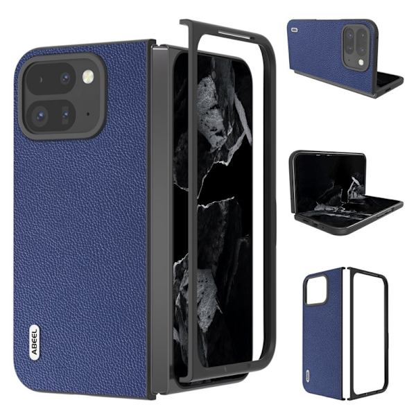 ABEEL Google Pixel 9 Pro Plånboksfodral Äkta Läder Blå